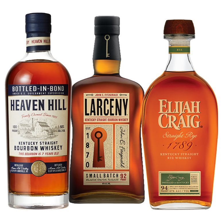 Heaven Hill 7 Year Bottled In Bond, Larceny Small Batch & Elijah Craig Straight Rye Bundle