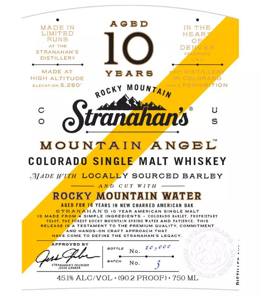 Stranahan's 10 Year Mountain Angel Colorado Single Malt Whiskey