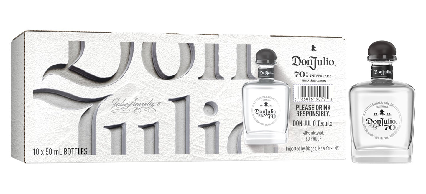 PRE SALE: Don Julio 70th Christalino Anejo 50ml Mini Shot 10pk