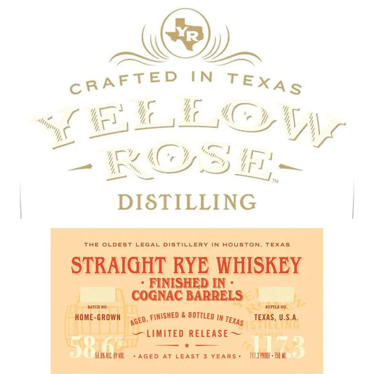 Yellow Rose Distilling Straight Rye Finished In Cognac Barrels