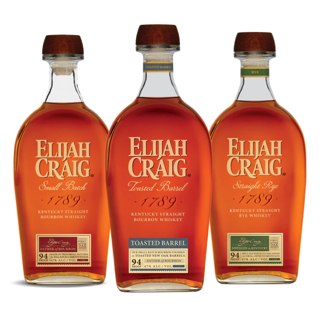 Elijah Craig 3 Bottle Bundle: Toasted Barrel Finish - Small Batch - Rye -