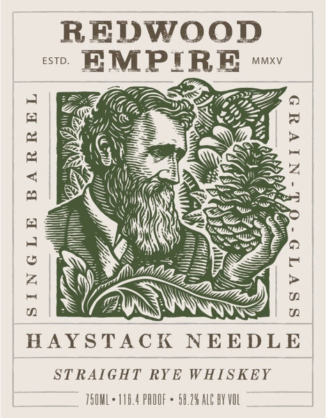 Redwood Empire "Haystack Needle" Single Barrel Straight Rye Whiskey, Sonoma County, California