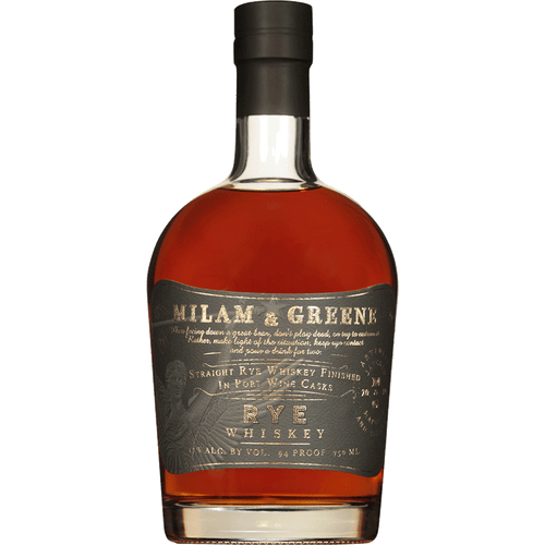 Milam & Greene Port Cask Finish Straight Rye Whiskey