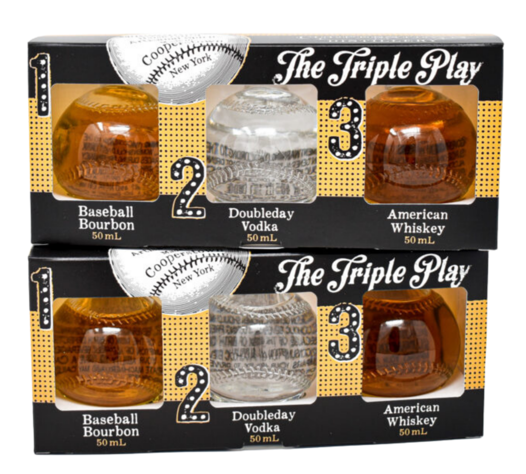 Triple Play Mini Baseball American Whiskey, Bourbon & Vodka 50Ml 3-Pk