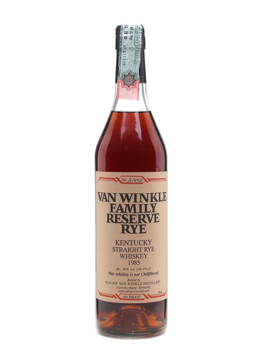 Van Winkle Family Estate Reserve Rye 1985 Vintage